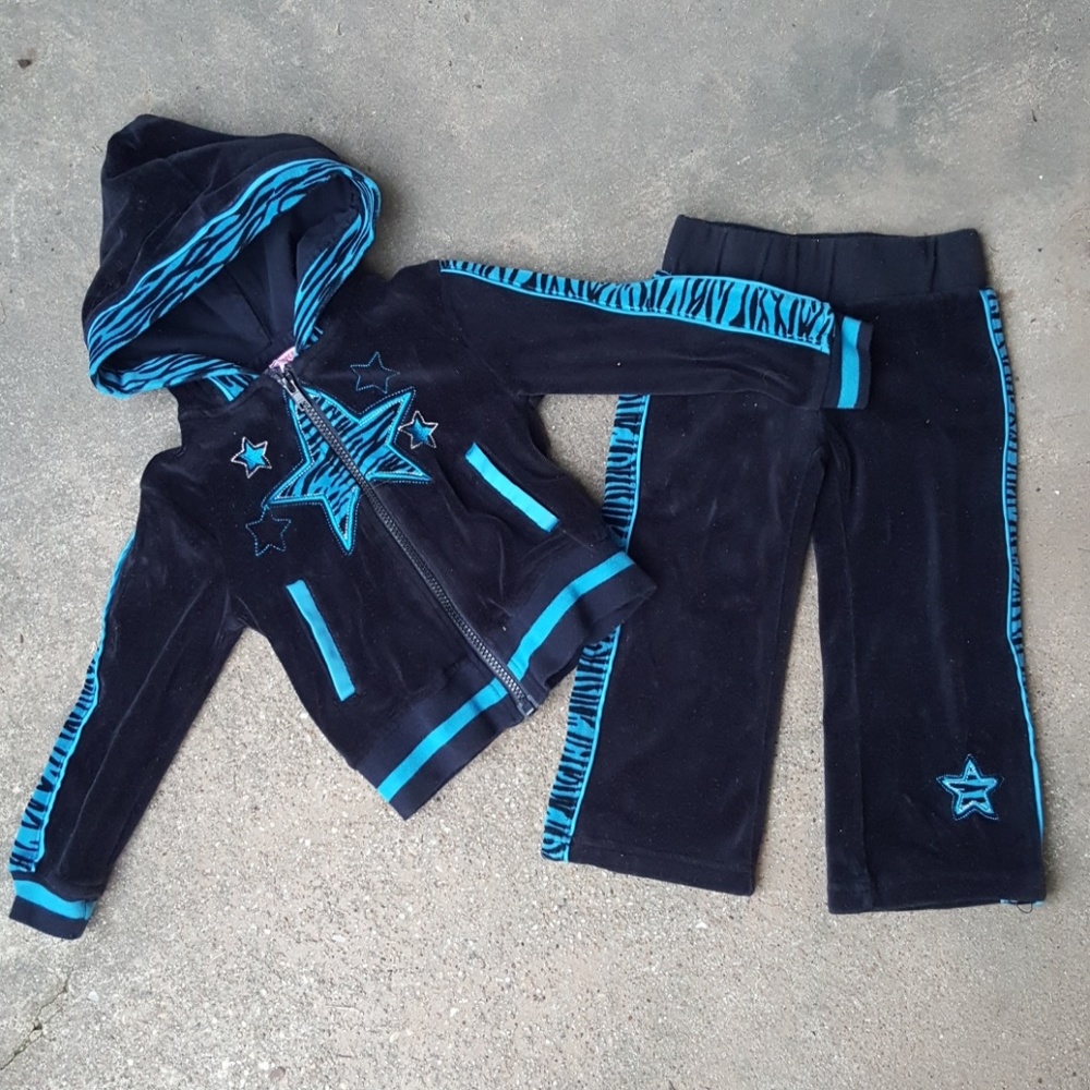 Copper Key Black Blue Animal Print Set 2T Girls